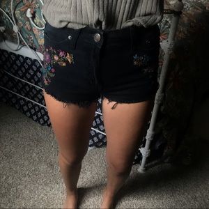 BDG black jean shorts